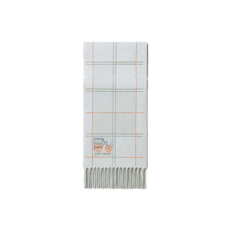 HERMES Cashmere Knit Scarves Unisex Northern Gray-1
