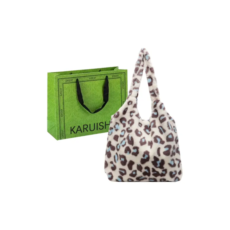 KARUISHA Velour Shoulder Bag Women's Black/Blue/Coffee-4