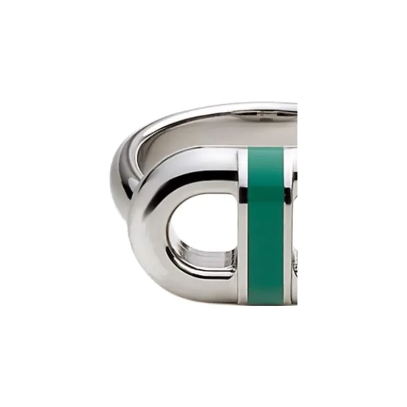 HERMES Stainless Steel Rings Unisex Peacock Green-1