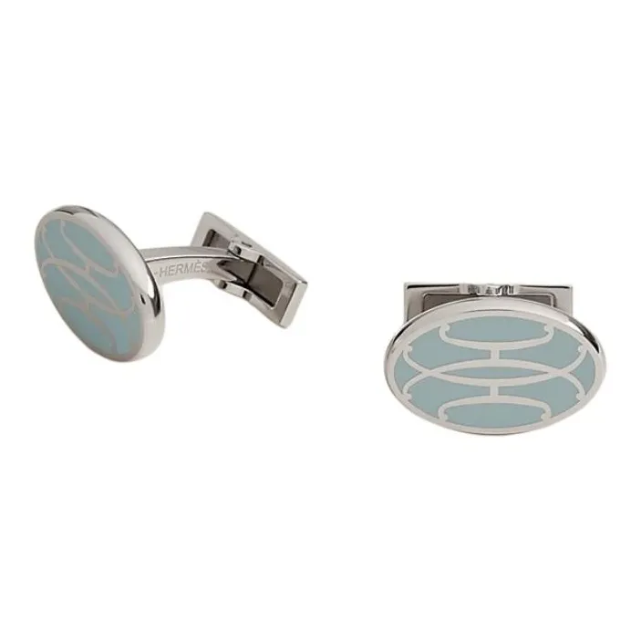 HERMES Metal Palladium-Plated Cufflinks Men's Multicolor-2