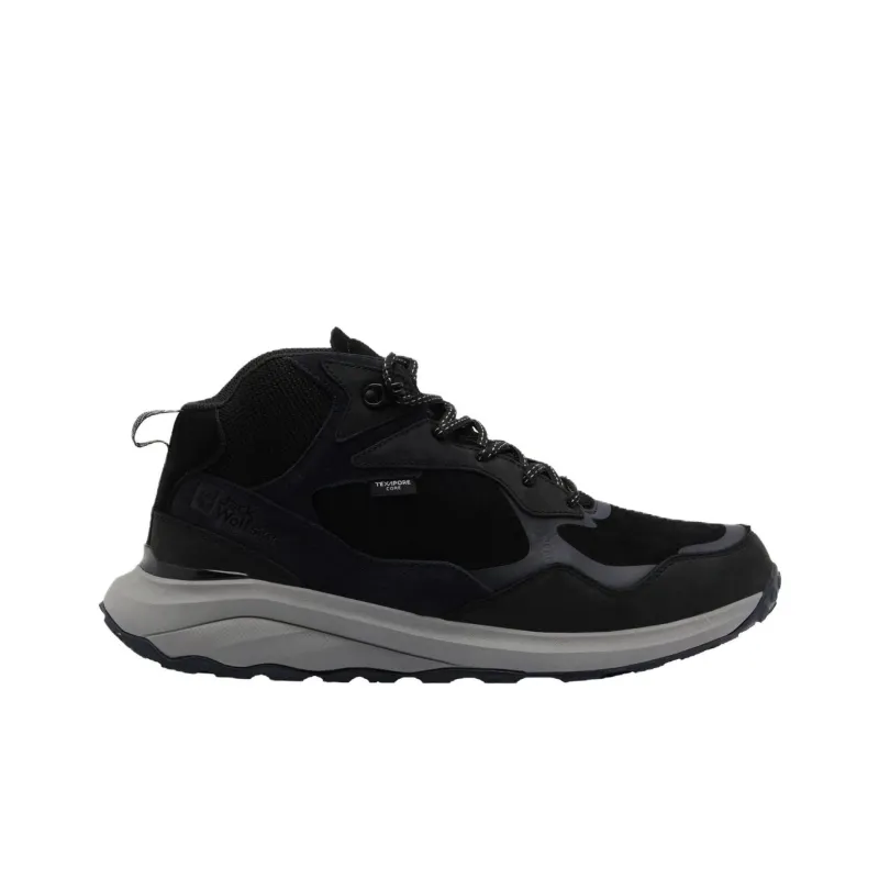 Jack Wolfskin Waterproof And Breathable Mid Top Outdoor Shoes Men's Black-1