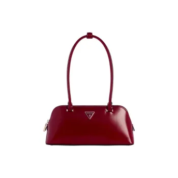 GUESS Artificial Leather Shoulder Bag Medium Size Women's Red