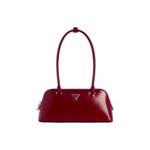 GUESS Artificial Leather Shoulder Bag Medium Size Women's Red