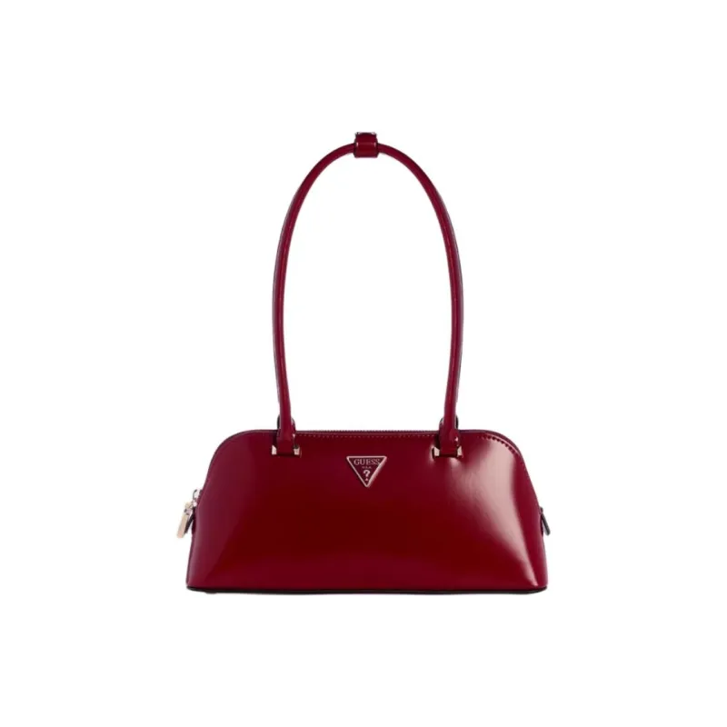 GUESS Artificial Leather Shoulder Bag Medium Size Women's Red-0