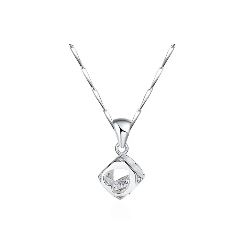 KING OF BLING 999 Fine Silver Zircon Necklaces Women's-0