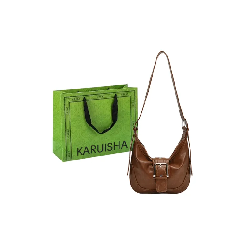 KARUISHA PU Shoulder Bag, Crossbody Bag Women's Brown/Coffee/Yellow Brown/Black-8