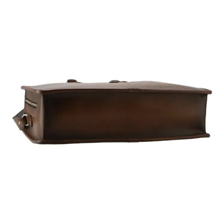 BERLUTI Leather Portable Briefcases Men's Brown-4
