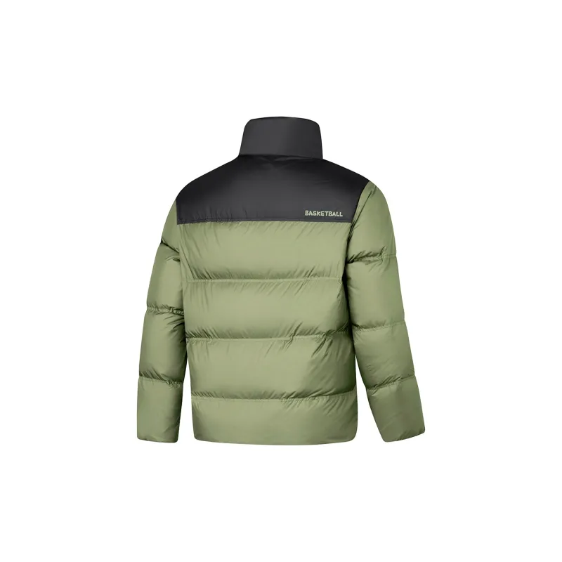 QIAODAN Down Jacket Men's Gray Mustard Green/Black-1