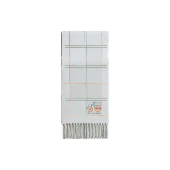 HERMES Cashmere Knit Scarves Unisex Northern Gray