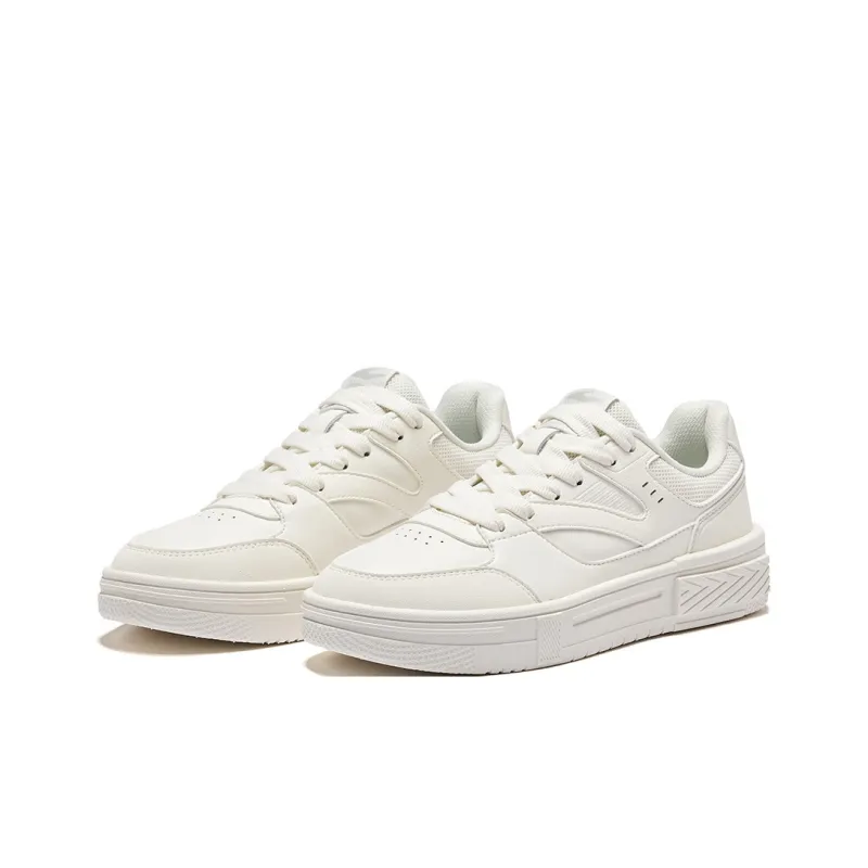 Erke Wear resistant And Lightweight Low Top Skateboard Shoes Women's White-1
