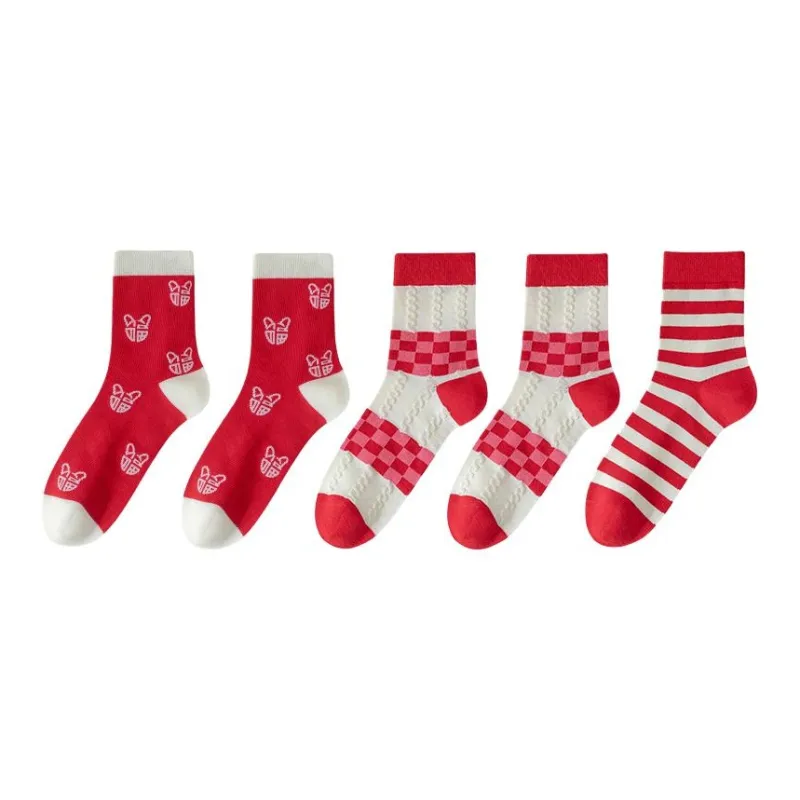 MIIOW Mid Calf Socks Unisex 5 Pack-5