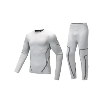 Anta Variety Training Collection Thermal Set Men's Ice Blue Gray/Basic Black