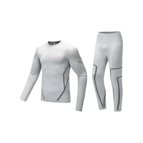 Anta Variety Training Collection Thermal Set Men's Ice Blue Gray/Basic Black