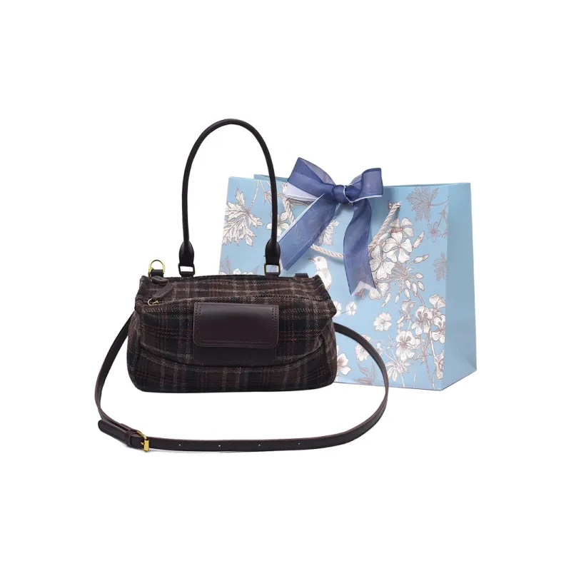 REDOO Woolen Crossbody Bag, Handbag Regular Women's Black/Coffee/Brown-8