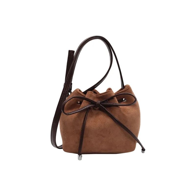 Morellybear Suede Shoulder Bag, Crossbody Bag Regular Women's Black/Light Khaki/Brown/Coffee-2
