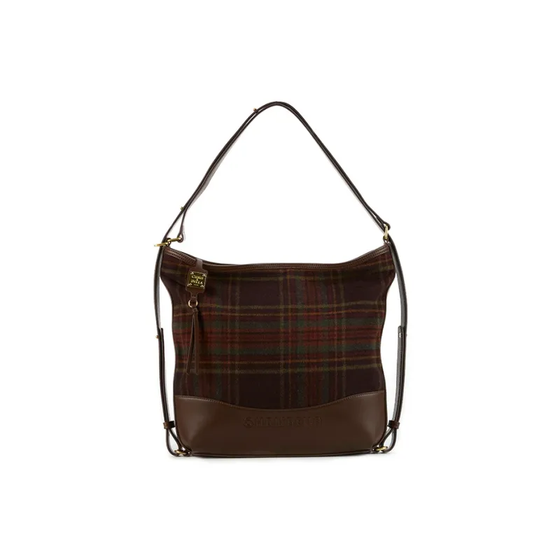 CHRISBELLA Fabric Handbag, Shoulder Bag Medium Size Women's Green/Brown-9
