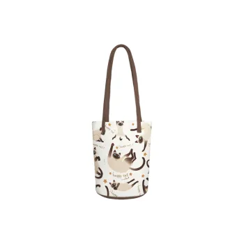 AOSONG Suede Tech Fabric Shoulder Bag Unisex Logical Cat