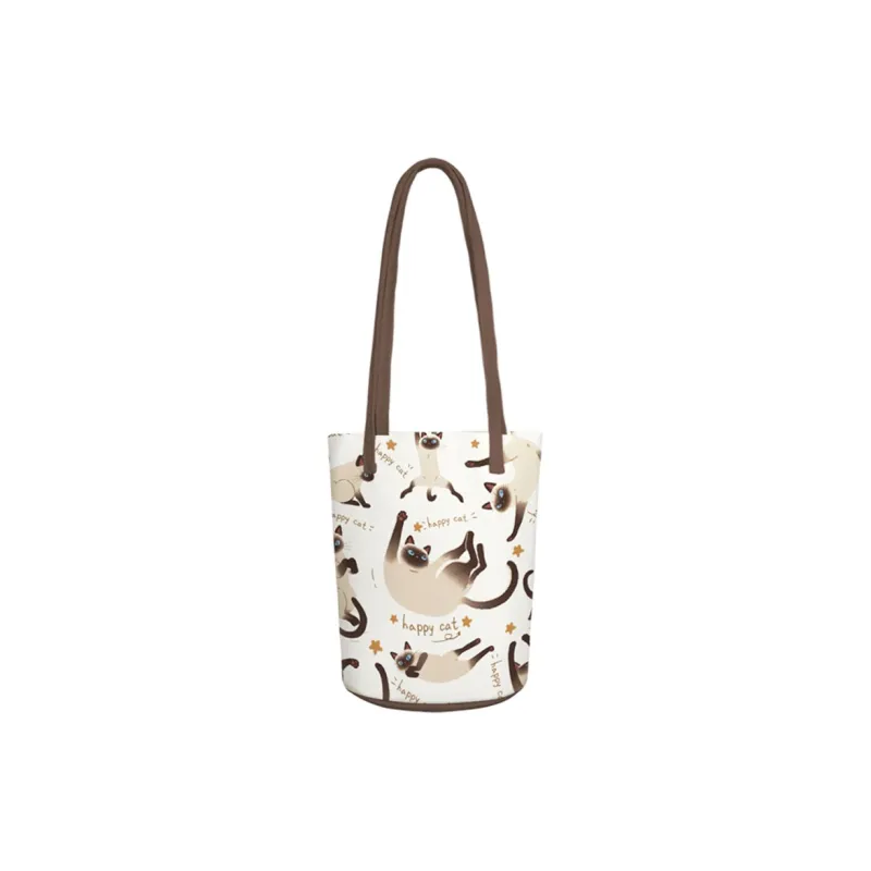 AOSONG Suede Tech Fabric Shoulder Bag Unisex Logical Cat-0