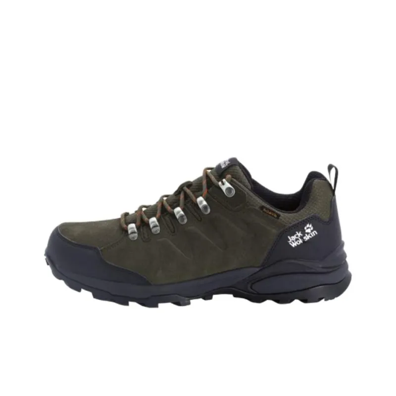 Jack Wolfskin Anti Slip Wear Resistant Low Top Hiking Shoes Men's Brown Gray-0