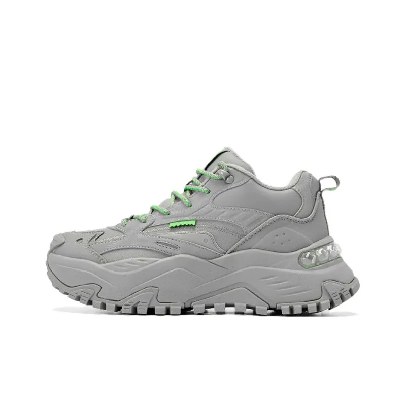 QIAODAN Cushioned Slip Resistant High Top Outdoor Shoes Women's Gray-0
