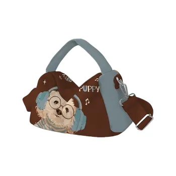 AOSONG Suede, Technical Fabric Crossbody One Shoulder Handbag Unisex Brown & Blue
