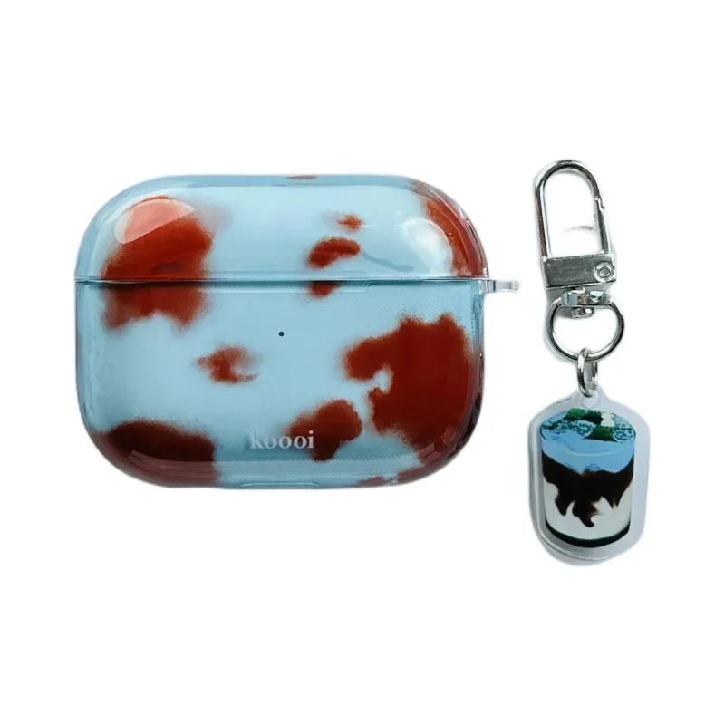 Sopi Compatibility Apple AirPods 4/AirPods Pro 2/AirPods 3 TPU Translucent Blue Brown Blended Headphone Cases-3