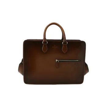BERLUTI Leather Portable Briefcases Men's Brown