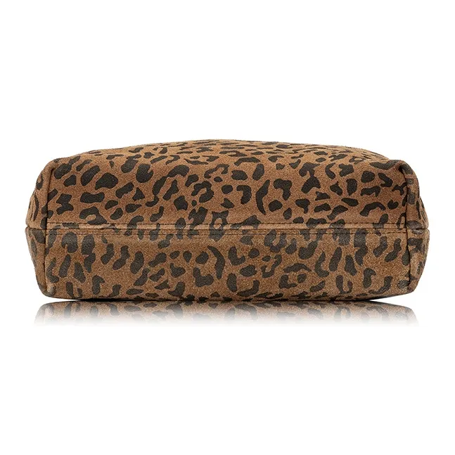 ROBERTA DI CAMERINO Cow Leather Shoulder Bag Women's Brown Leopard/Black-4