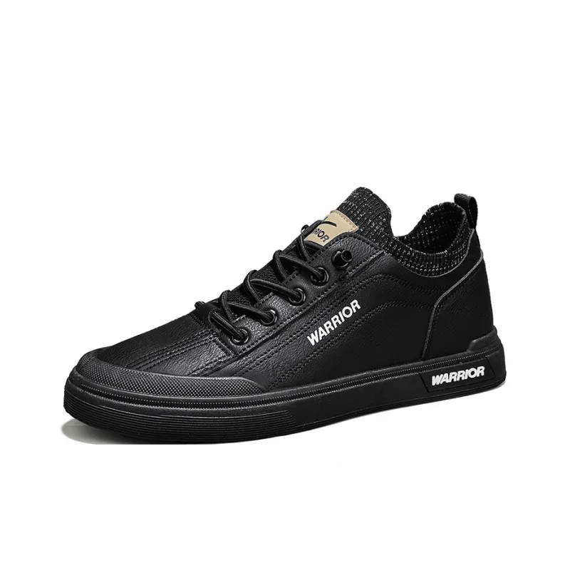 Warrior Slip on Slip on Shoes Slip Resistant, Abrasion Resistant, Lightweight Low Top Skateboard Shoes Men Black-2