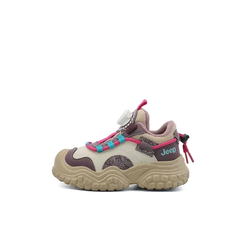 Jeep Slip Resistant Anti Kick Wear Resistant Warm Low Top Kids Lifestyle Shoes Beige Rose Red Kids'