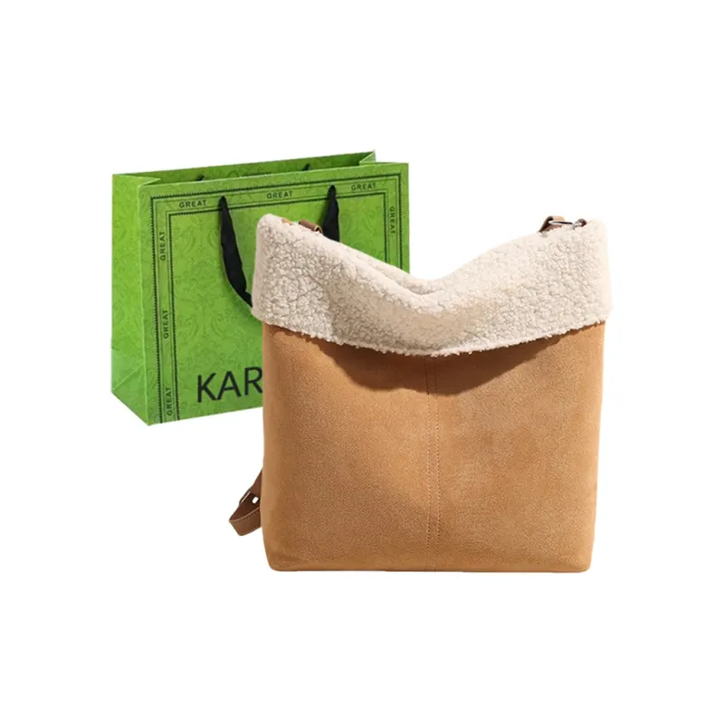 KARUISHA Suede Shoulder Bag, Crossbody Bag Women's Khaki/Yellow Brown-0