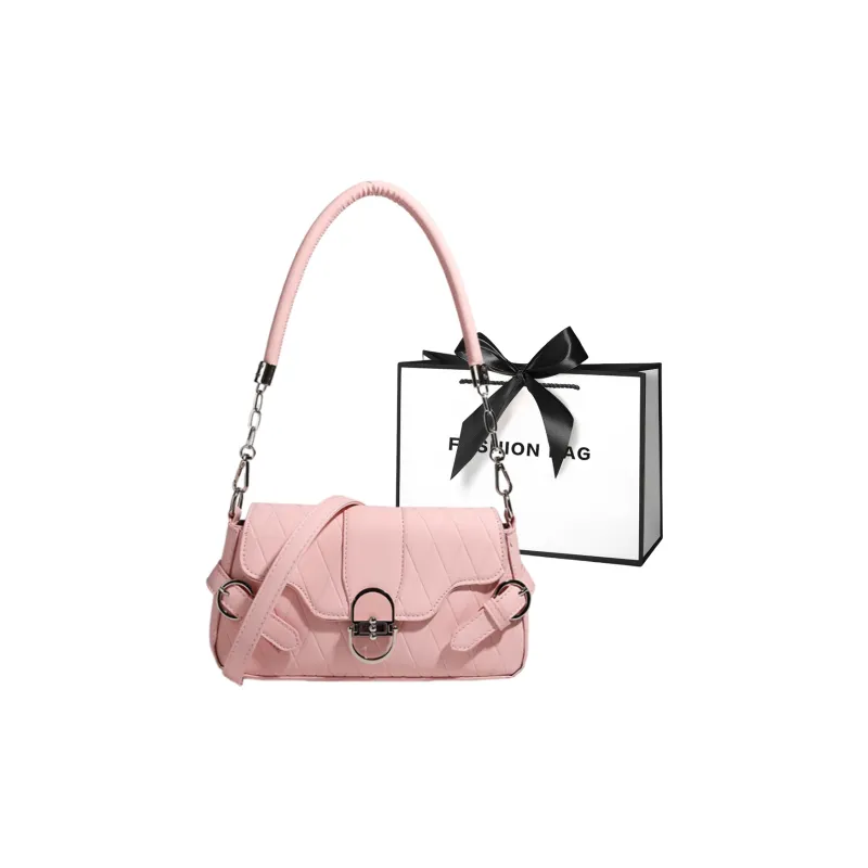 LETOO PU Shoulder Bag Regular Women's Black/White/Pink-5