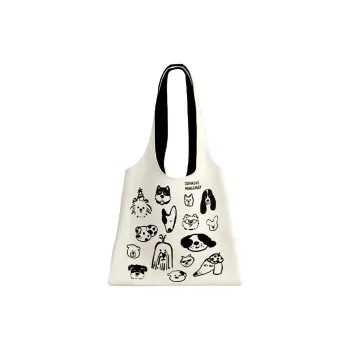 AOSONG Suede Tech Fabric Tote Bag Shopping Bag Crossbody Bag Shoulder Bag Unisex Goofy Dog Graffiti Monk