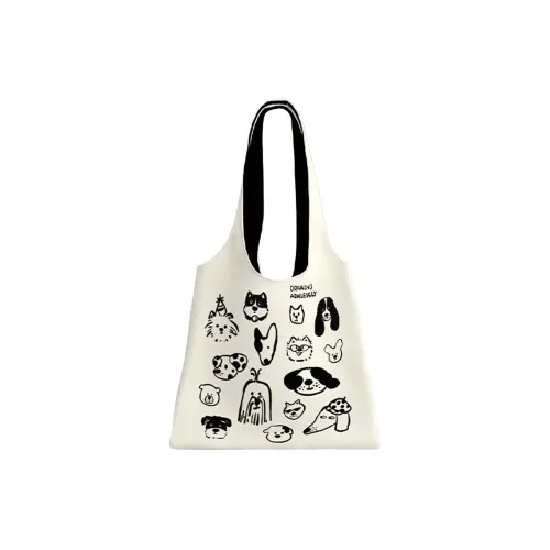 AOSONG Suede Tech Fabric Tote Bag Shopping Bag Crossbody Bag Shoulder Bag Unisex Goofy Dog Graffiti Monk