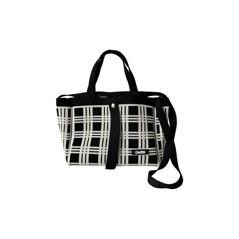 ALOENEY Knitted Fabric Shoulder Bag Regular Women's Black-0