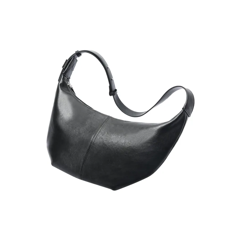 BOPAI Synthetic Leather Shoulder Bag Dumpling Bag Regular Unisex Black/Brown-3