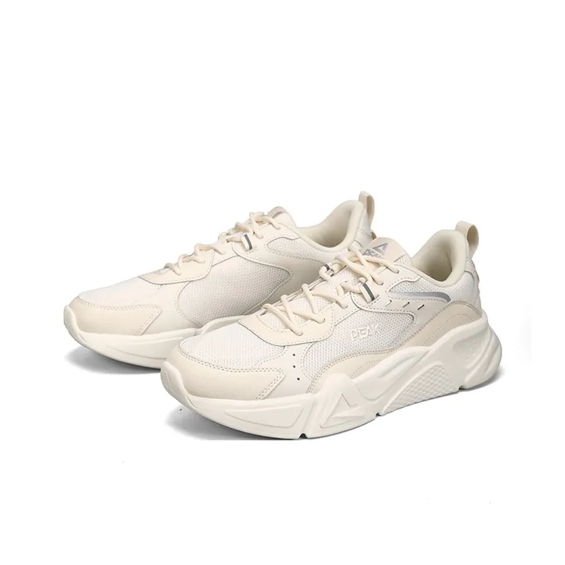 PEAK Non-slip Lightweight Low-Top Chunky Sneakers Men's Beige-3
