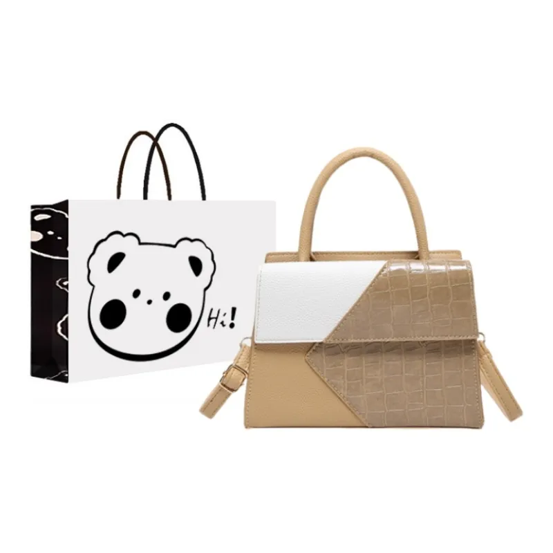 NX DOUGHNUT PU Niche Design Patchwork Small Square Bag One Shoulder Handbag Regular Women's Multicolor-2
