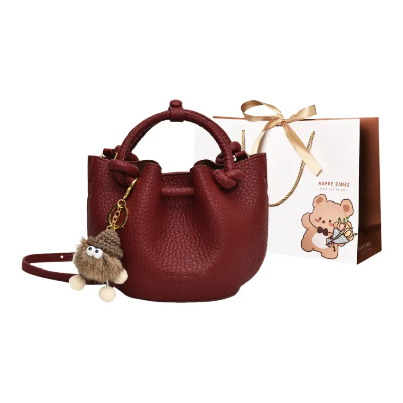 ERANGBEAR PU One Shoulder Handbag Women's Coffee/White/Red/Brown/Black-6