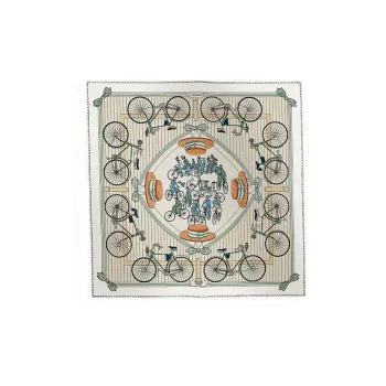 HERMES Mulberry Silk Silk Scarves Unisex White