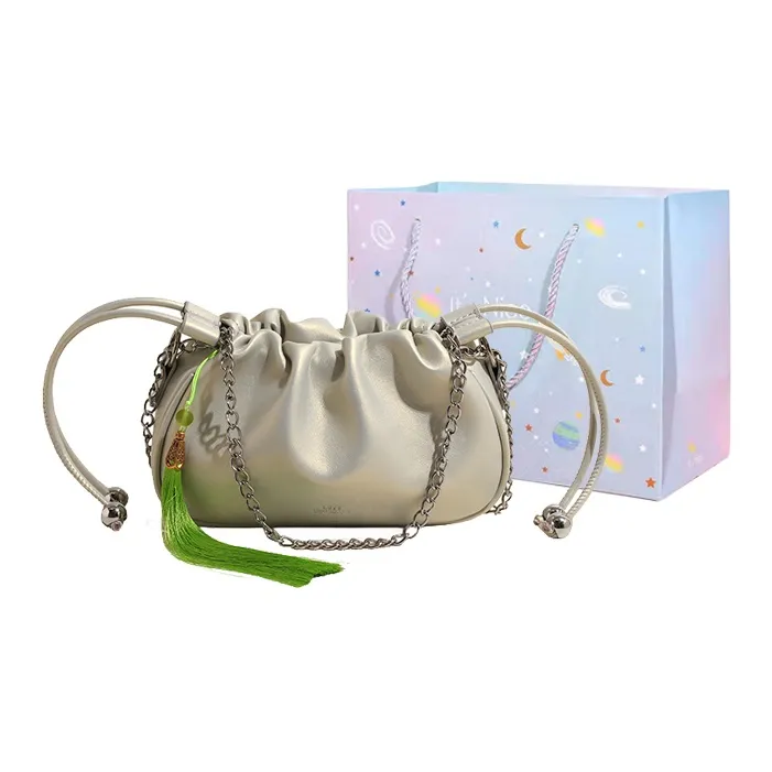 GOX PU Crossbody Bag, Shoulder Bag Women's Silver/Black/Pearl Pink/Glossy Silver-12