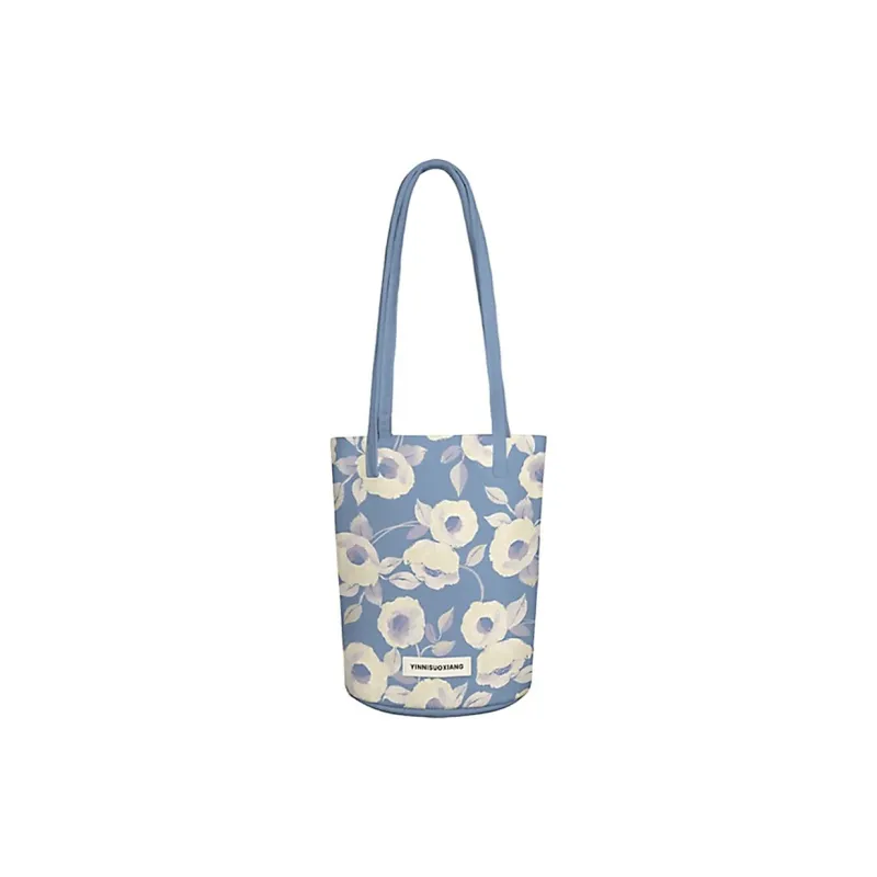 AOSONG Suede Tech Fabric Shoulder Bag Unisex Blue & White-0