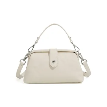 Pivsnu Pu Handbag Crossbody Bag Women's Ecru/Black