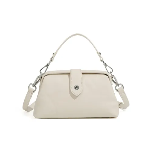 Pivsnu Pu Handbag Crossbody Bag Women's Ecru/Black