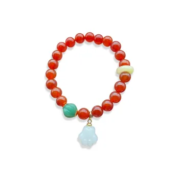 CANHUI Colored Glaze Cat Paw Beaded Bracelet Women's