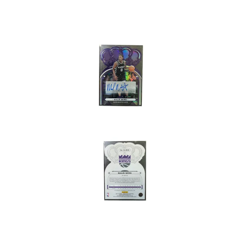 PANINI Malik Monk Crown Royale 2022 23 King Autographed Card 25/25 Sports Cards 1 Pc-2