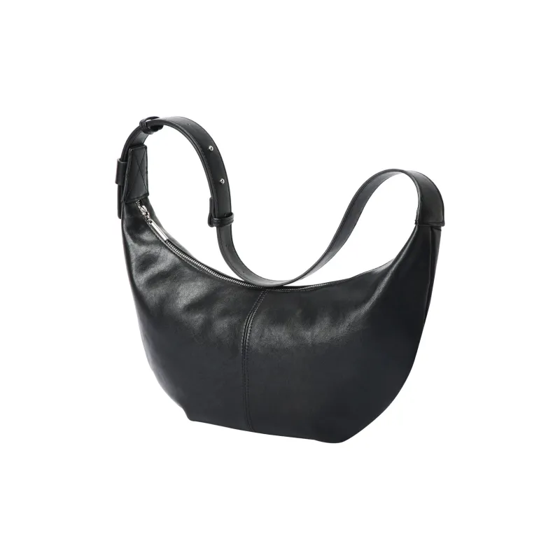 BOPAI Synthetic Leather Shoulder Bag Dumpling Bag Regular Unisex Black/Brown-0