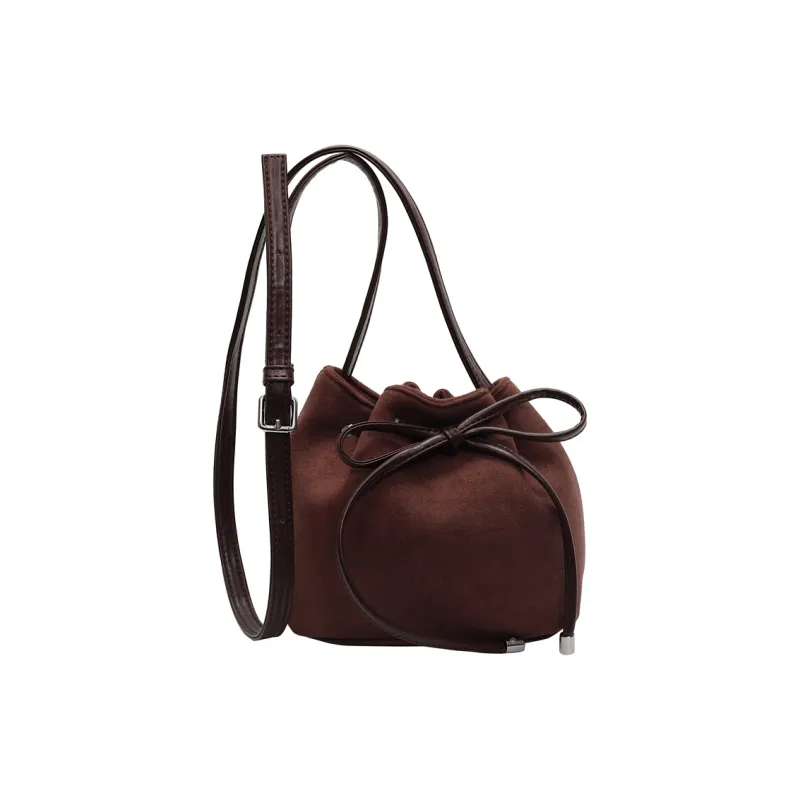 Morellybear Suede Shoulder Bag, Crossbody Bag Regular Women's Black/Light Khaki/Brown/Coffee-3