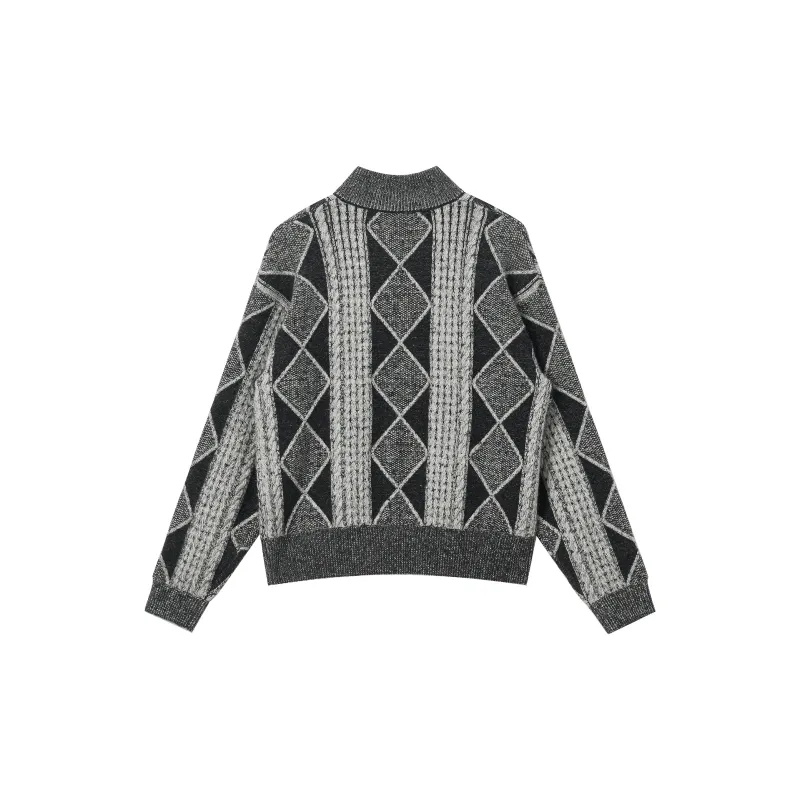 JHYQ Sweater Unisex Black White Gray-1