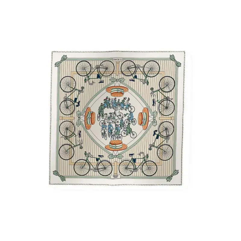 HERMES Mulberry Silk Silk Scarves Unisex White-1
